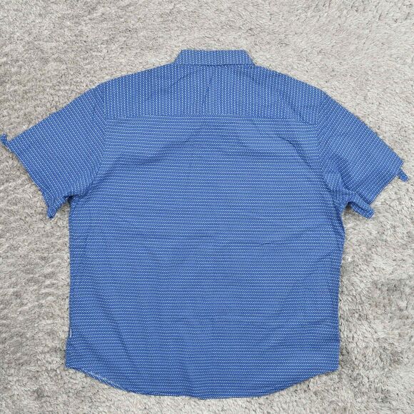 Calvin Klein Men's XL Button Shirt Short Sleeve Geometric Blue Modern Geometric - Picture 3 of 8